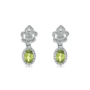 925 Silver Olive Green Pendant Earrings