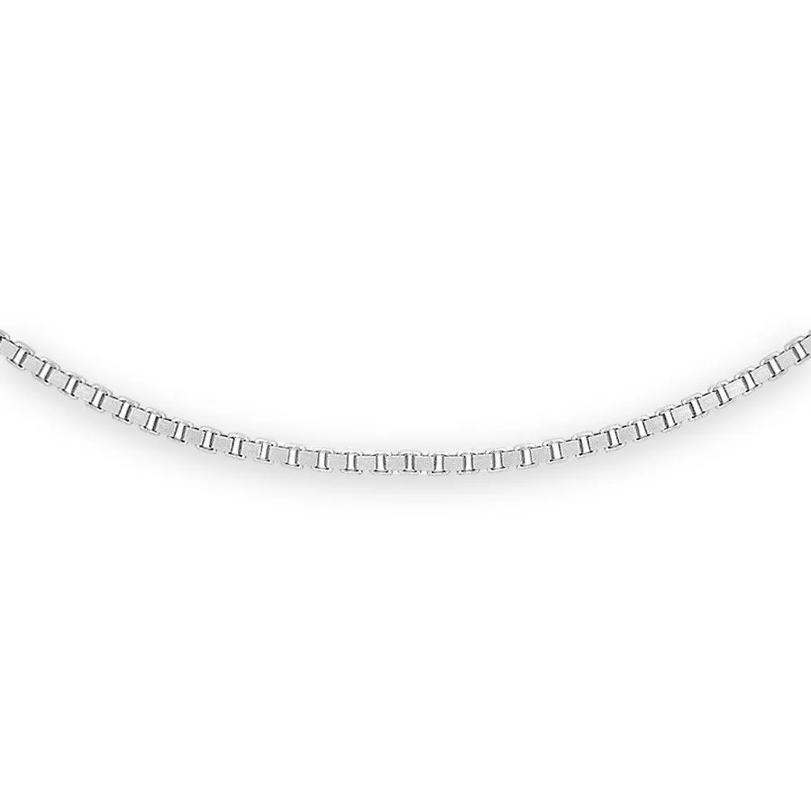 9ct White Gold 1mm Box Chain