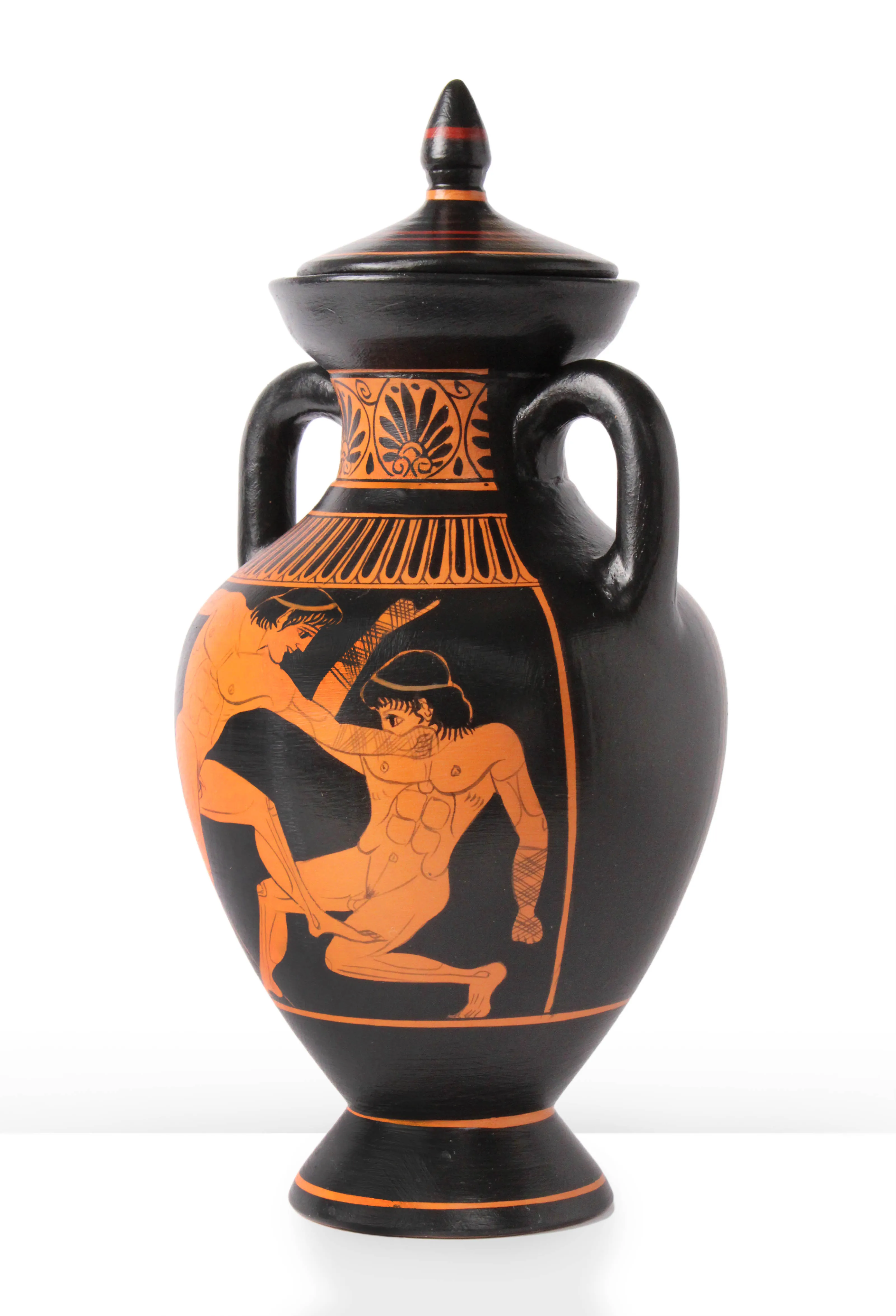 Ancient Greek Red-Figure Panathenaic Amphora Vase with Athena