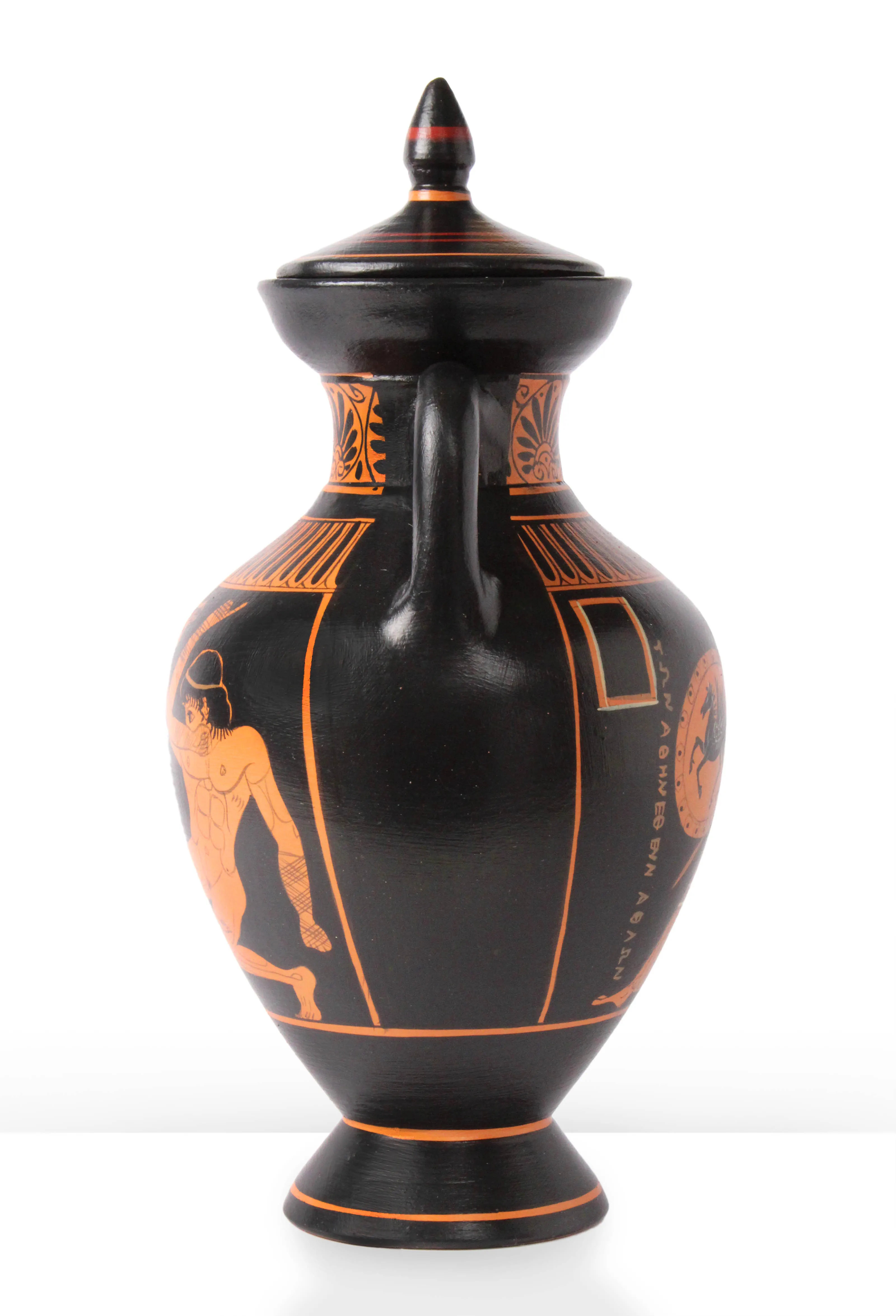 Ancient Greek Red-Figure Panathenaic Amphora Vase with Athena