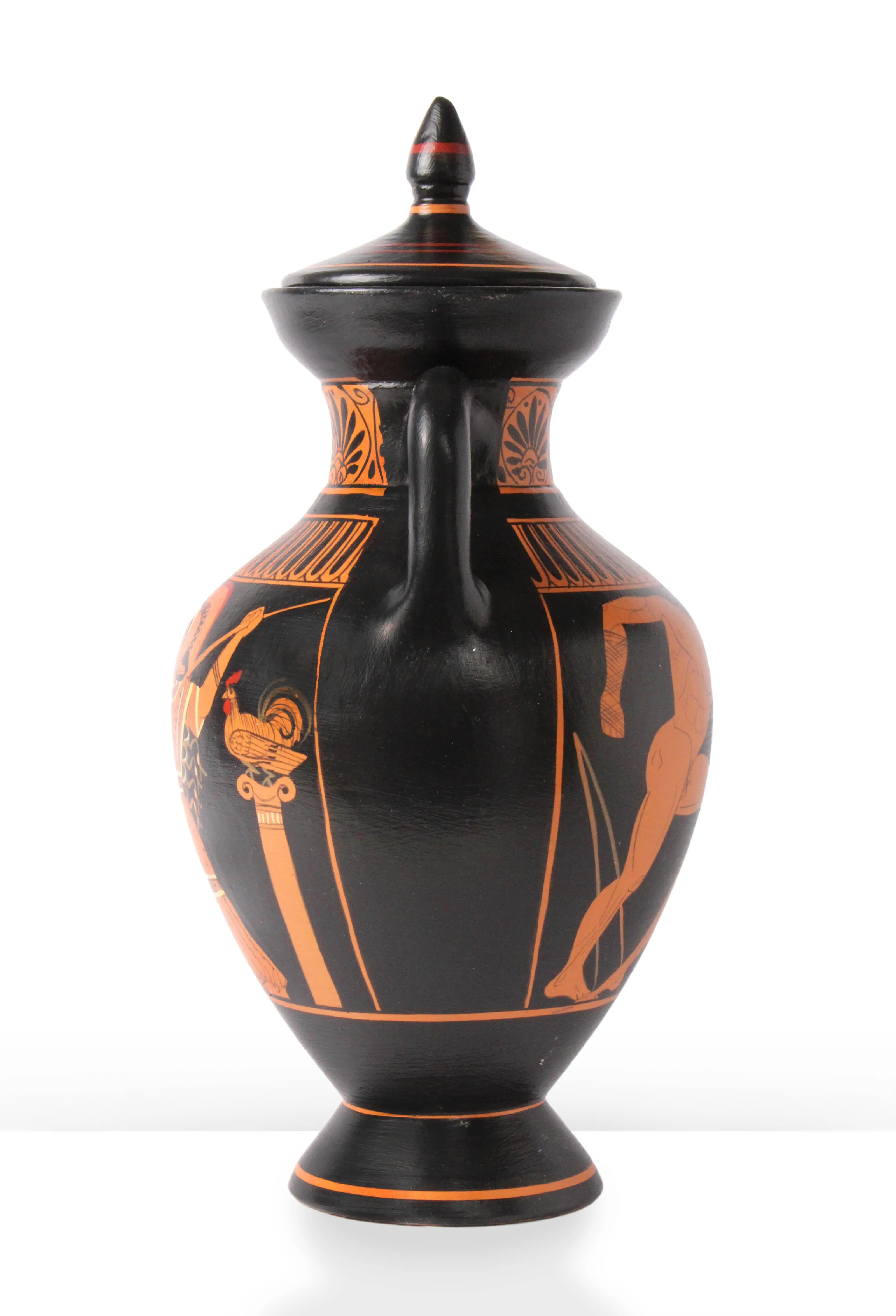 Ancient Greek Red-Figure Panathenaic Amphora Vase with Athena