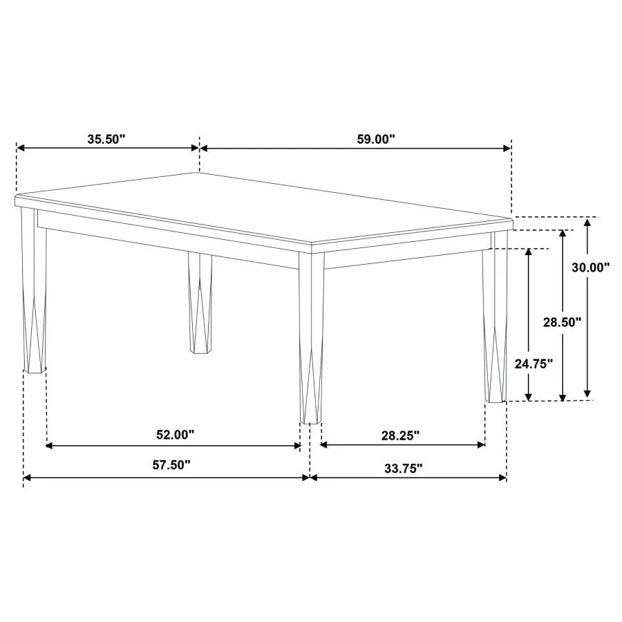 Appleton Rectangular Wood Dining Table Black Washed