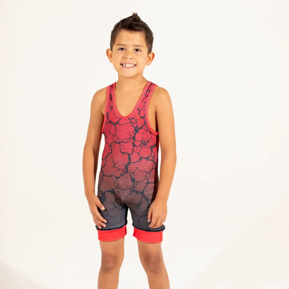 Approved Freestyle & Greco Cracked Earth Fully Sublimated Wrestling Singlet