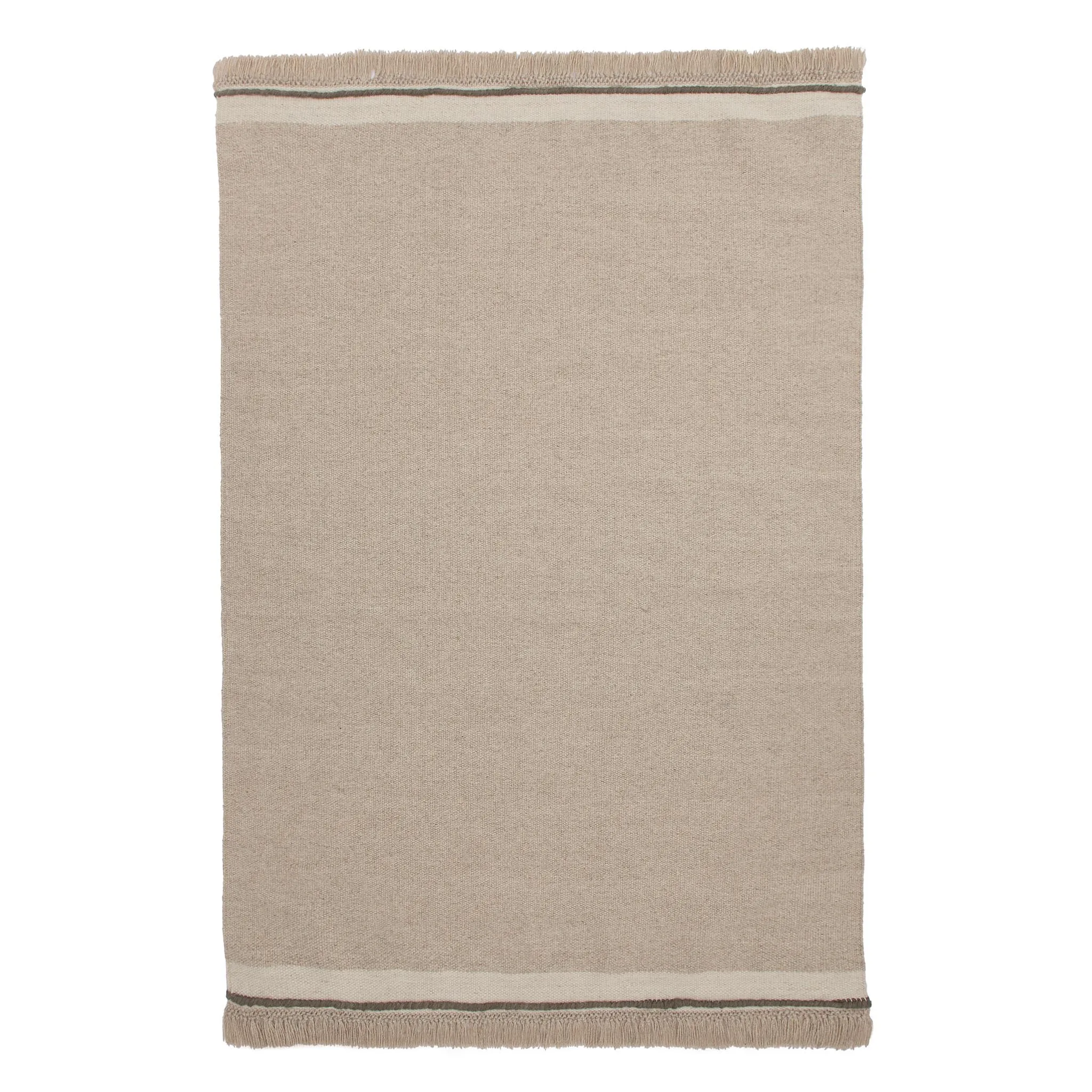 Assam Wool Rug [Natural & Olive green]