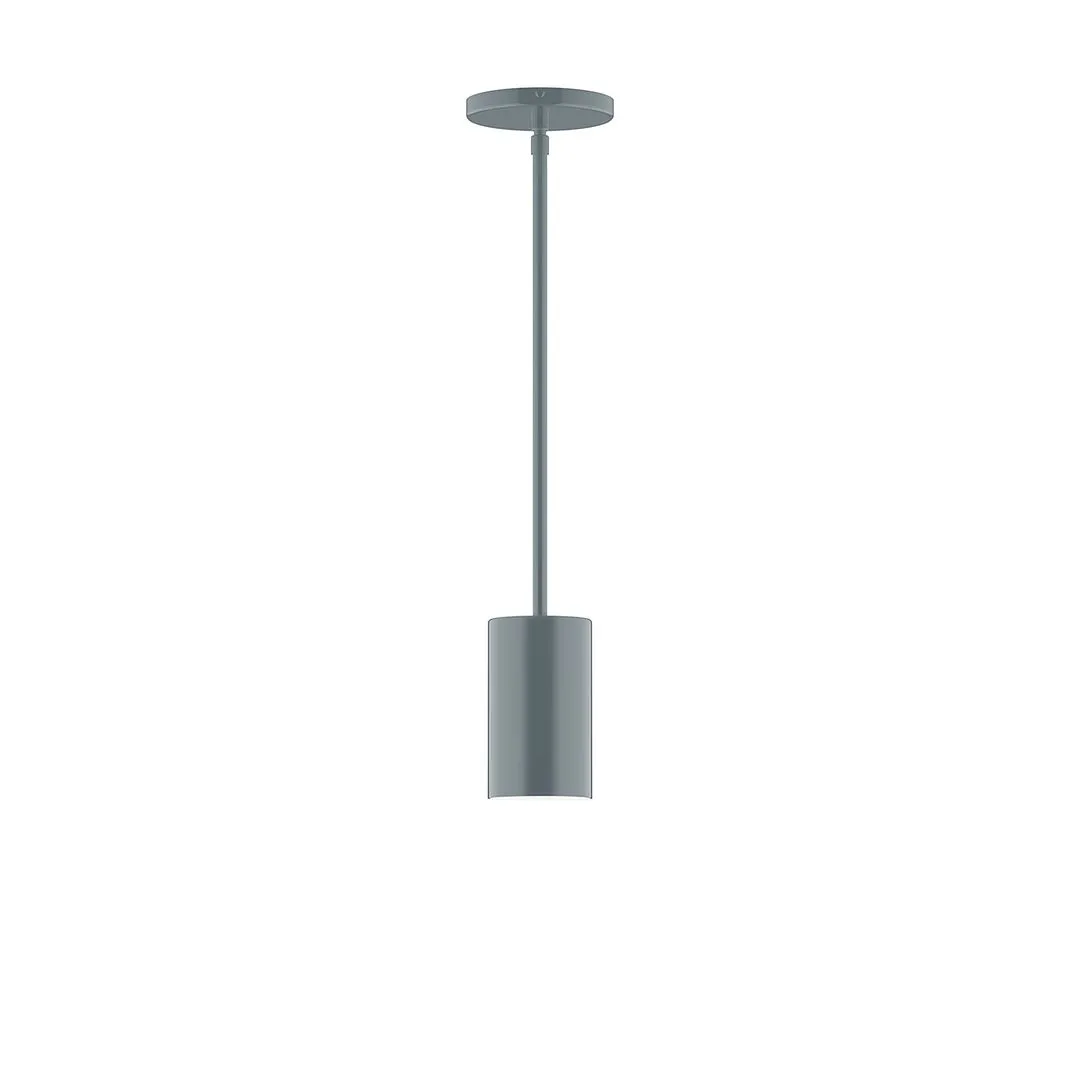 Axis Beam 6" Stem Hung Pendant Light in Slate Gray