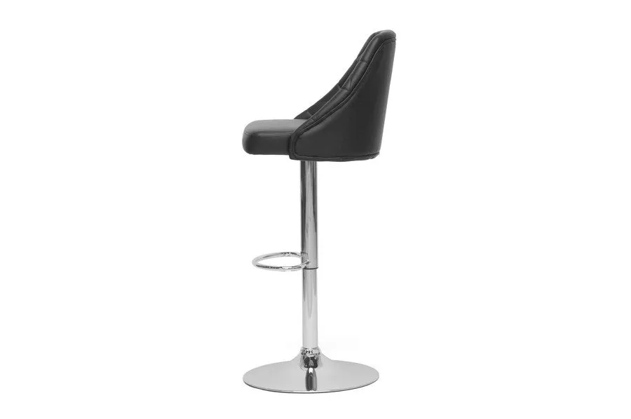 Baxton Studio Salzburg Black Modern Bar Stool