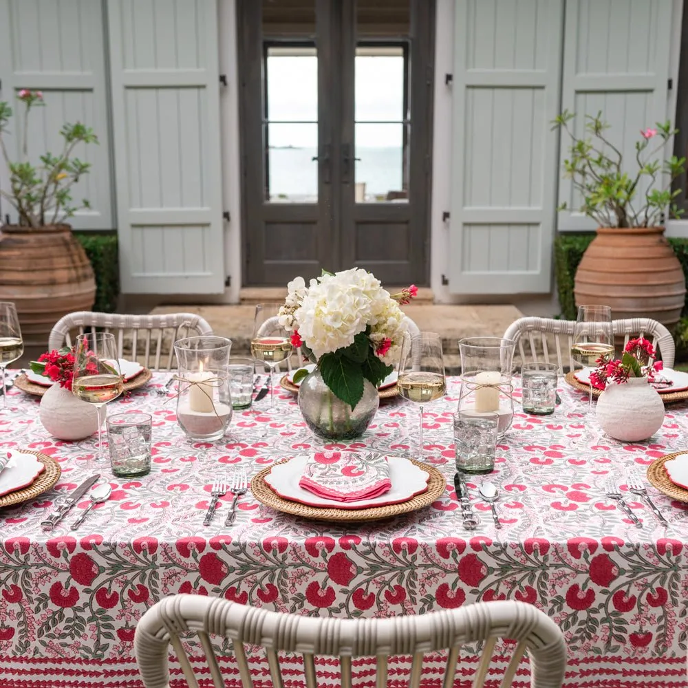 Cactus Flower Scarlet & Rose Tablecloth