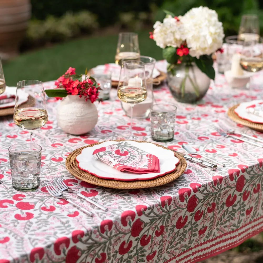 Cactus Flower Scarlet & Rose Tablecloth