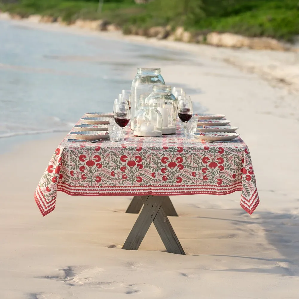 Cactus Flower Scarlet & Rose Tablecloth