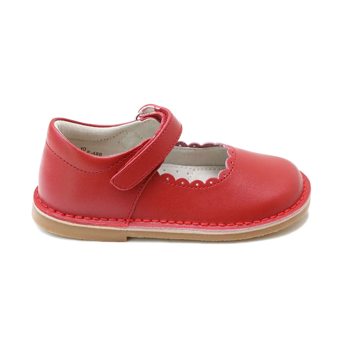 Caitlin Scalloped Mary Jane in Red