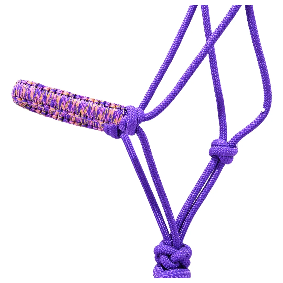 Cashel Braided Rope Nose Halter with Lead Rope - Purple Camo