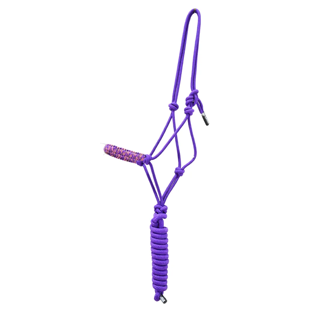 Cashel Braided Rope Nose Halter with Lead Rope - Purple Camo