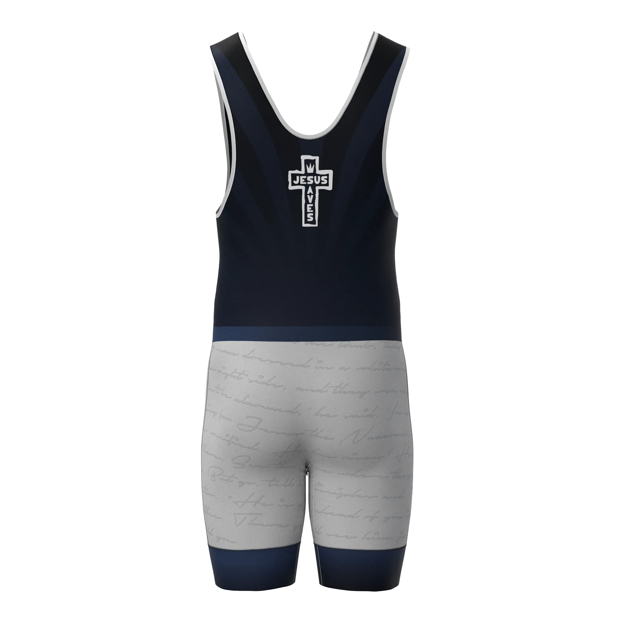 Christ Is Risen Fully Sublimated Wrestling Singlet in Black- Silver