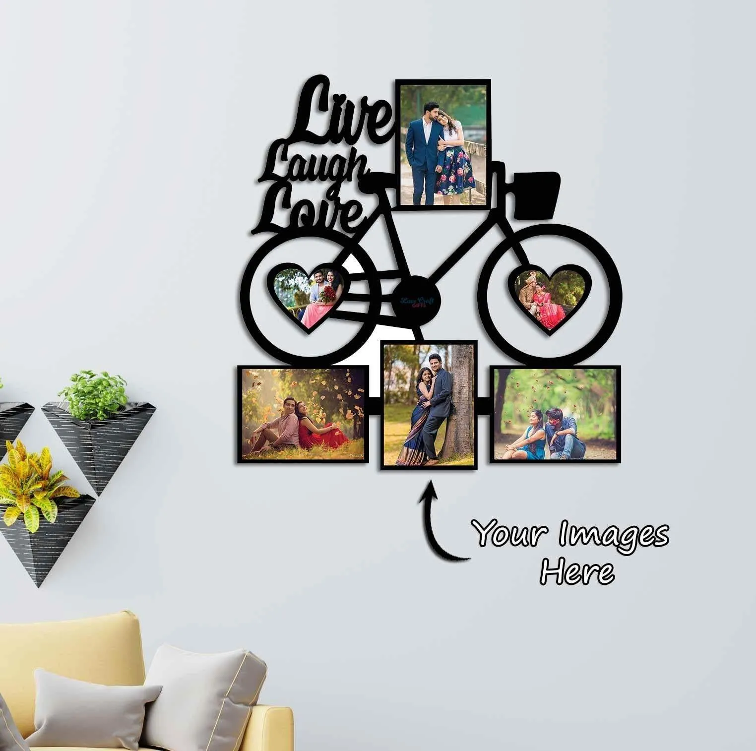 Cycle Wooden Photo Frame With Name