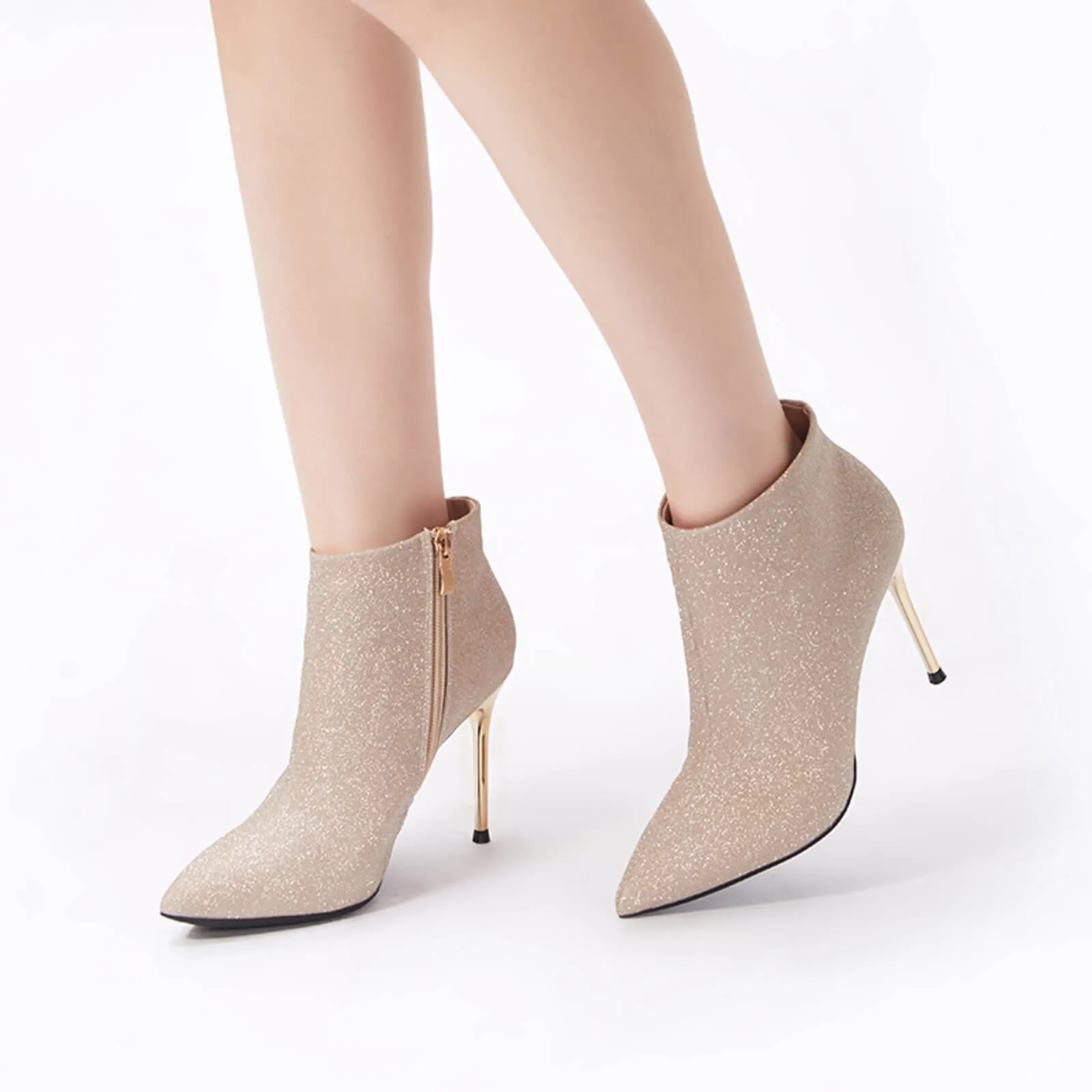 Elegant Shiny Stiletto Party Ankle Boots