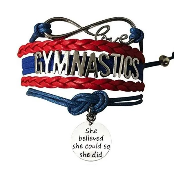 Girls Gymnastics She Could Infinity Bracelet- 13 Colors