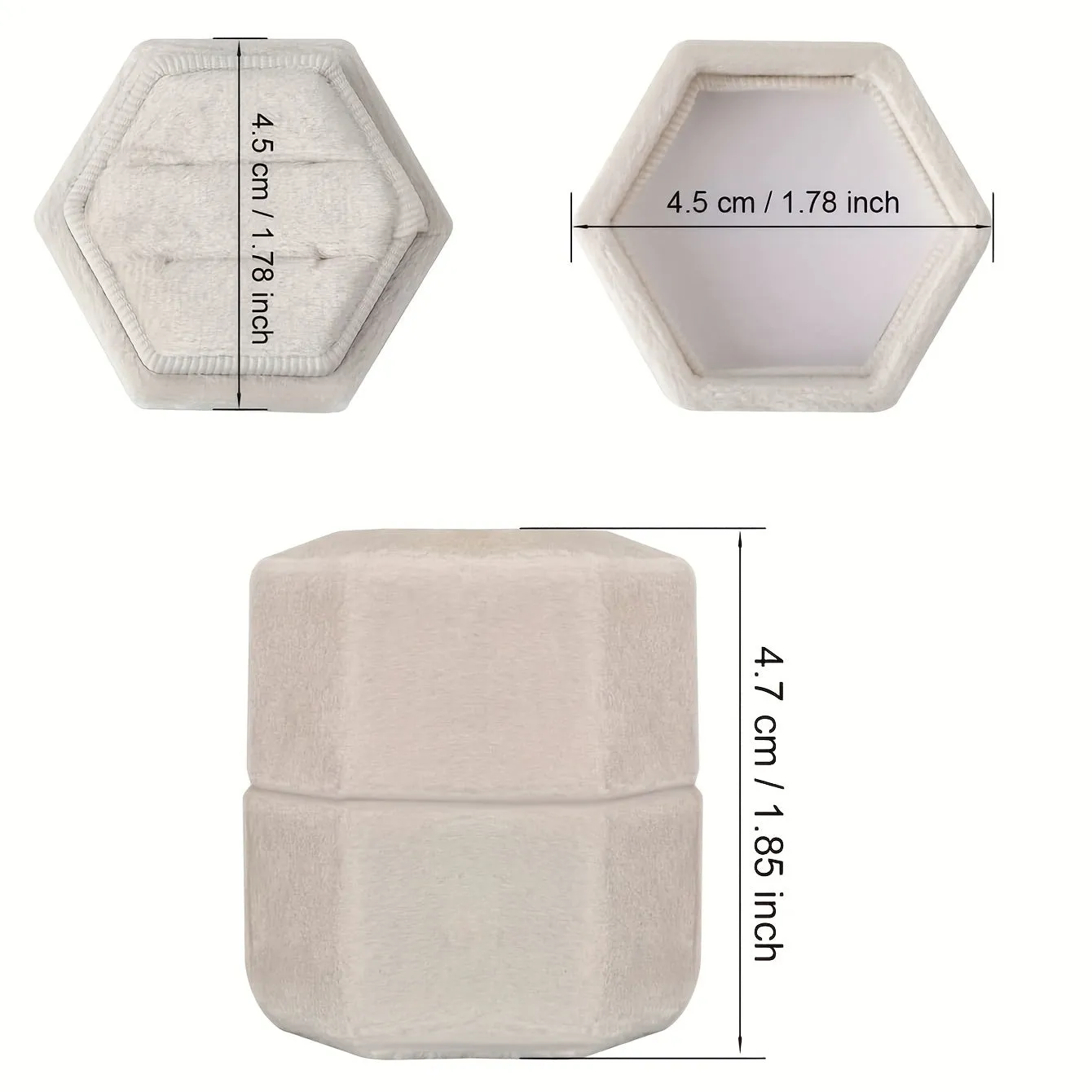 Hexagonal Velvet Ring Box for Stylish Jewelry Storage