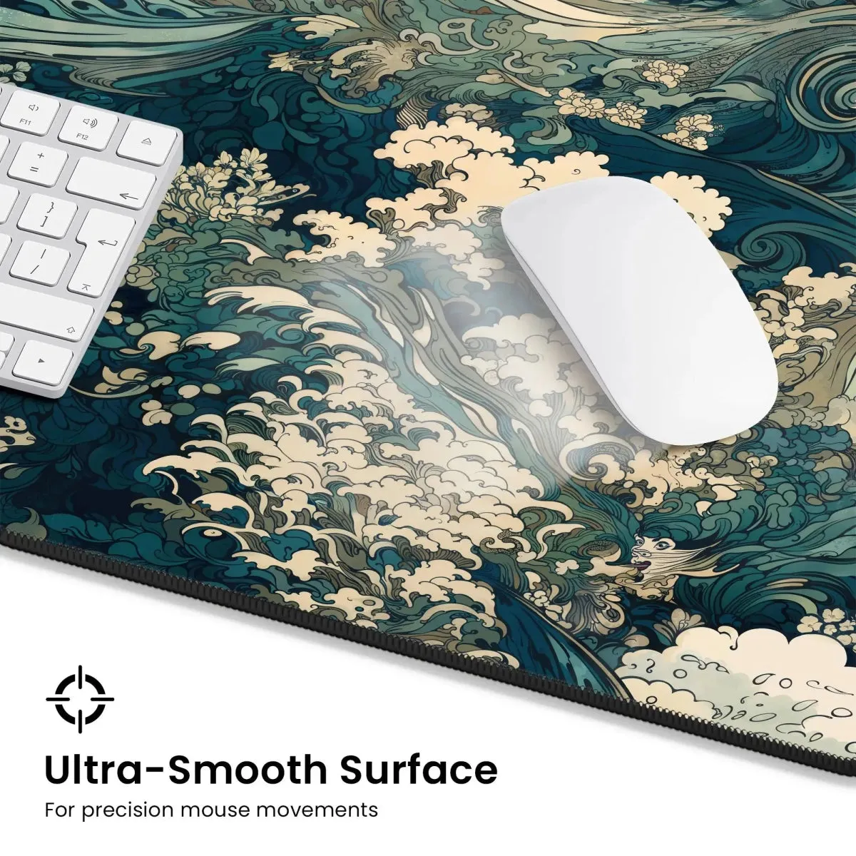 Japanese Ukiyo-e Inspired Desk Mat – Large Neoprene Gaming Mouse Pad & Office Decor