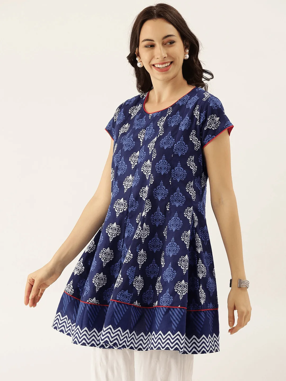 Jashvi Indigo Short Kurti