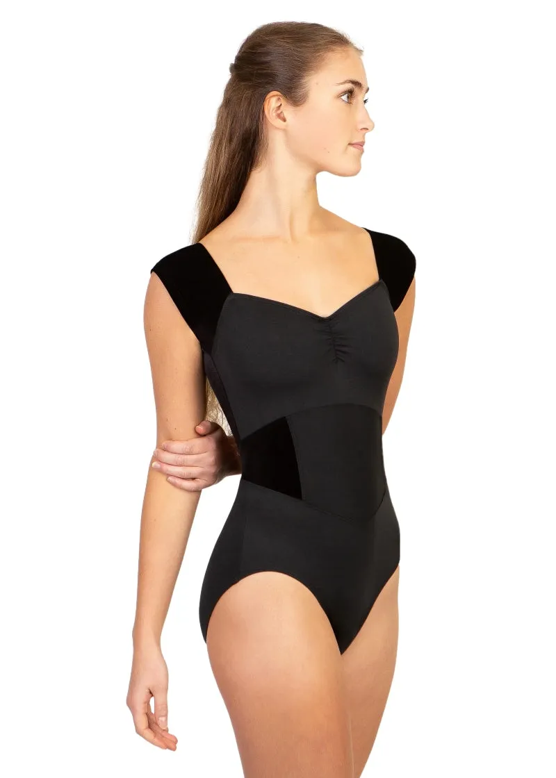 Jewelry Box Cap Sleeve Leotard (Black)