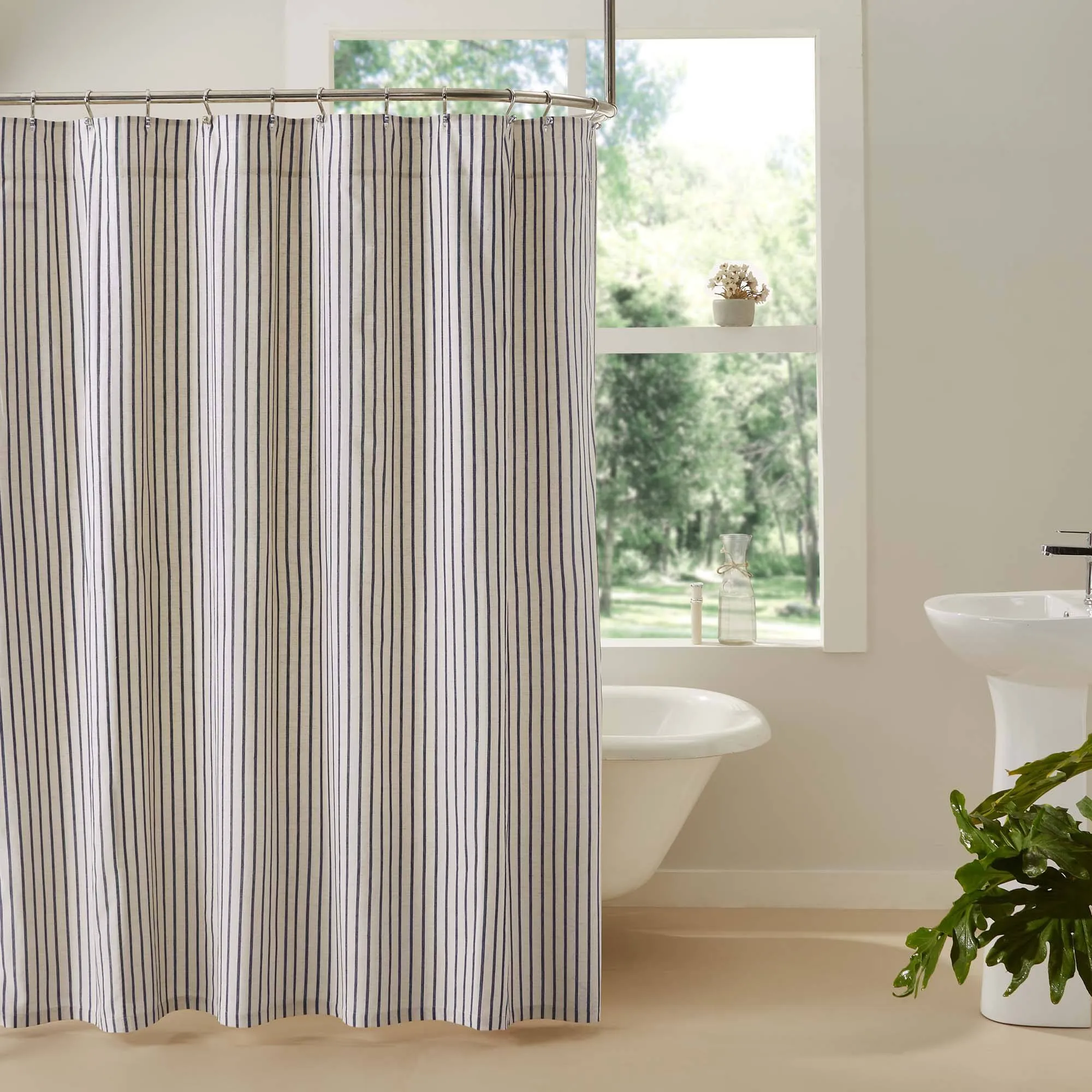 Kaila Blue Stripe Shower Curtain