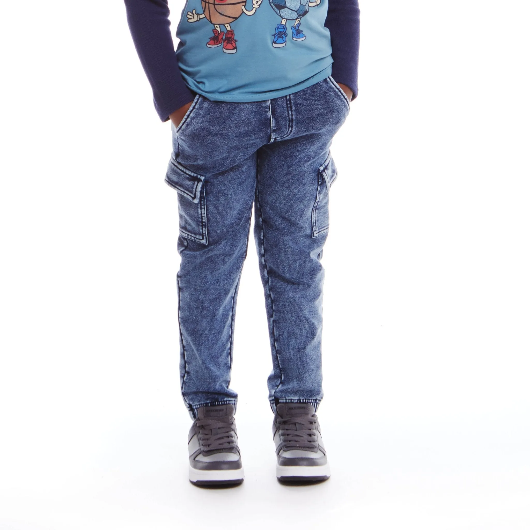 Kids French Terry Jogger | Faux Denim