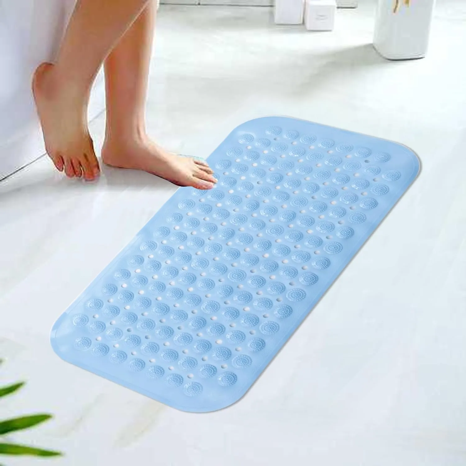 Kuber Industries Bath Mat | PVC Bathroom Mat | Shower Bath Mat | Floor Tub Mat | Bathroom Mud Mat | Anti-Skid Shower Bathroom Mat | M-YSD-35A | Sky Blue