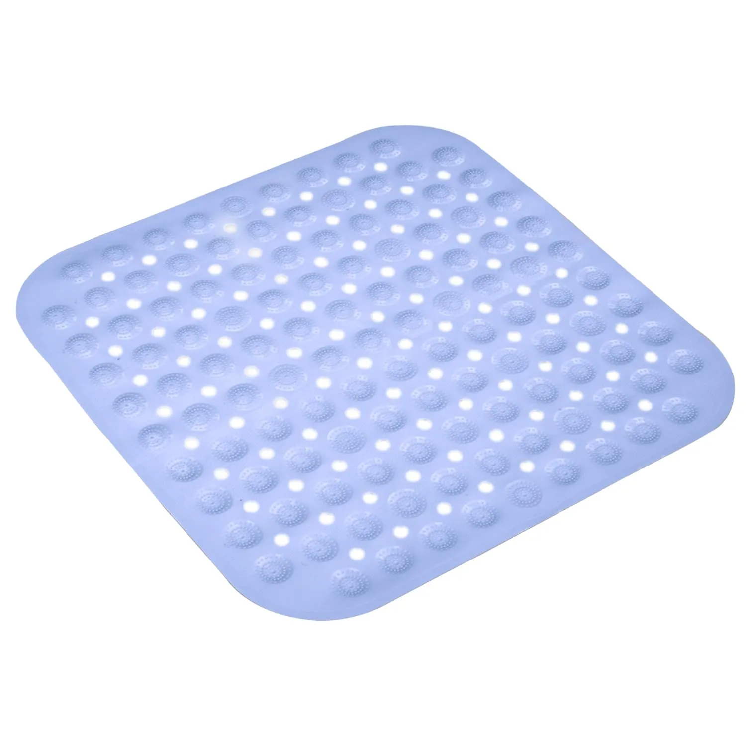 Kuber Industries Bath Mat | PVC Bathroom Mat | Shower Bath Mat | Square Bath Tub Mat | Foot Massager Mat | Anti-Skid Floor Mat | Shower Mat | Sky Blue