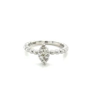 Marquise Shape Multi Diamond on Beaded Band Ring