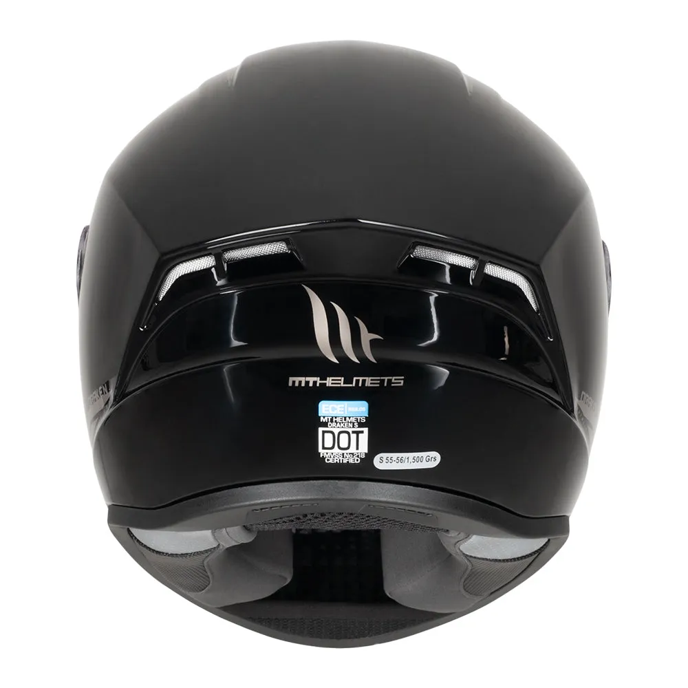 MT Draken Gloss Black DD Chinstrap Stylish Motorcycle Helmet