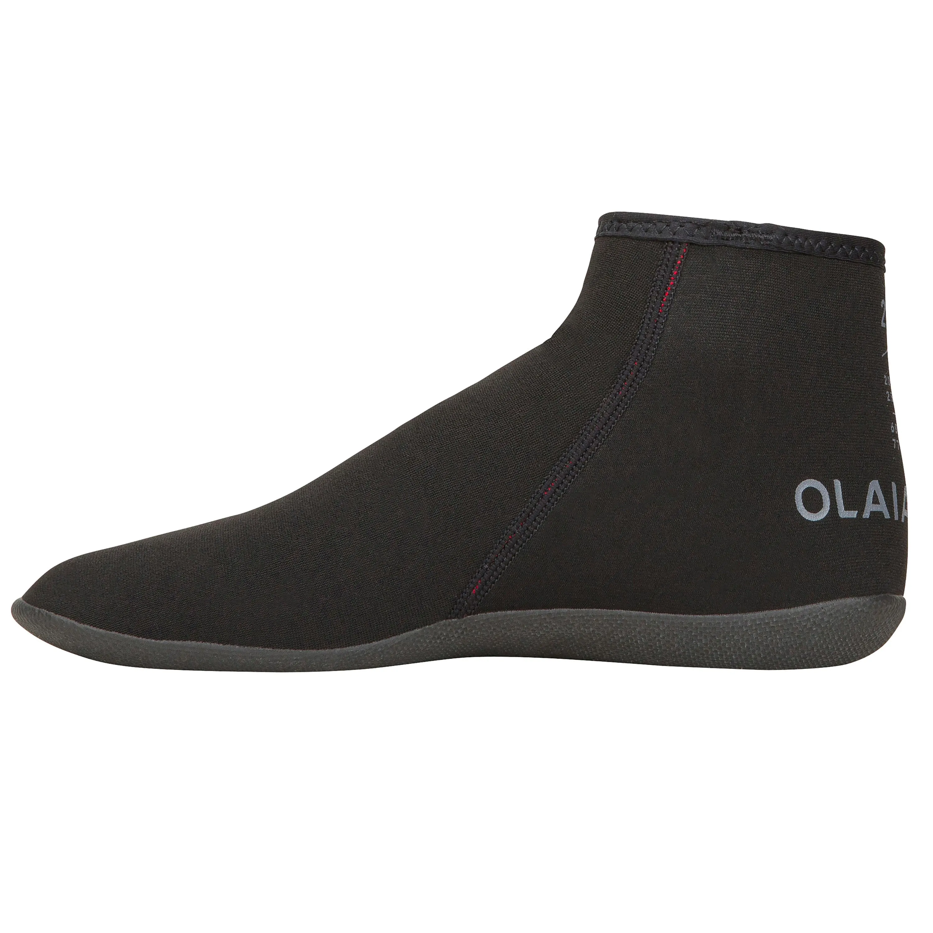 Neoprene surf socks 500 2 mm gray-black OLAIAN, black