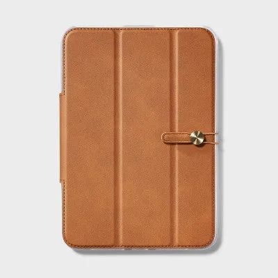 New - Apple iPad Mini Folio Faux Leather Case - heyday Brown