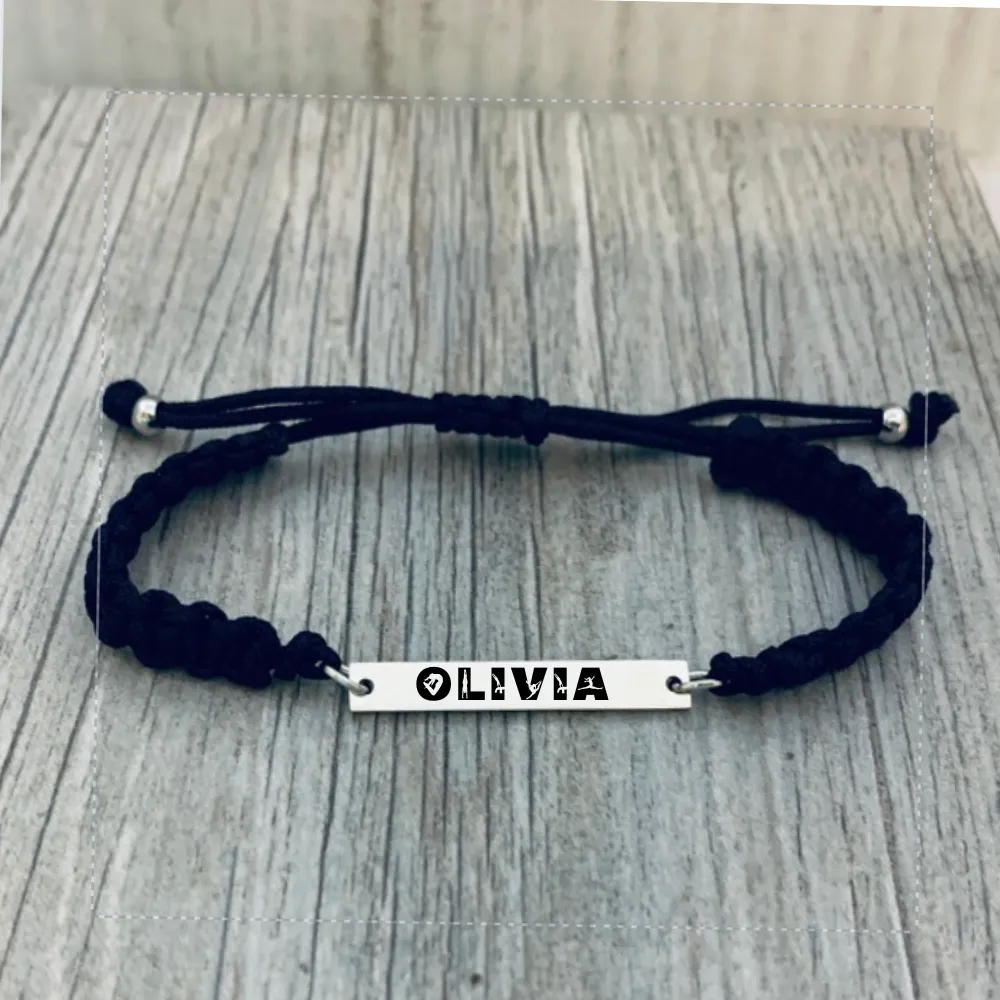 Personalized Engraved Gymnastics Bar Rope Bracelet