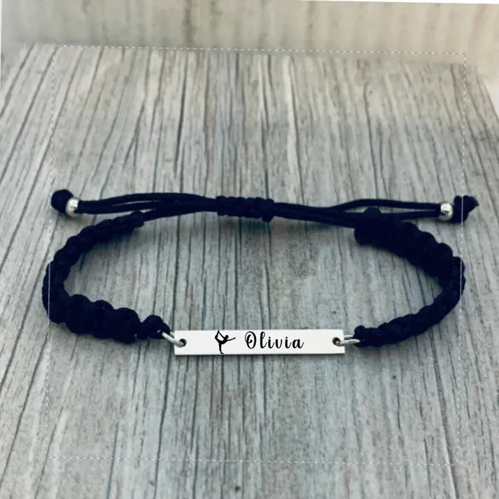 Personalized Engraved Gymnastics Bar Rope Bracelet