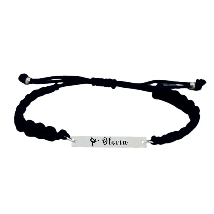 Personalized Engraved Gymnastics Bar Rope Bracelet