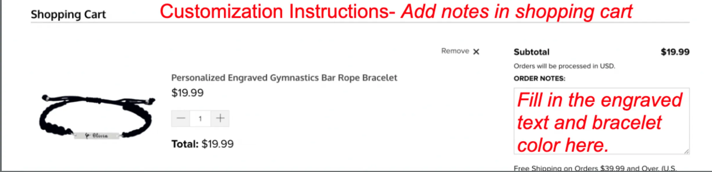 Personalized Engraved Gymnastics Heart Rope Bracelet