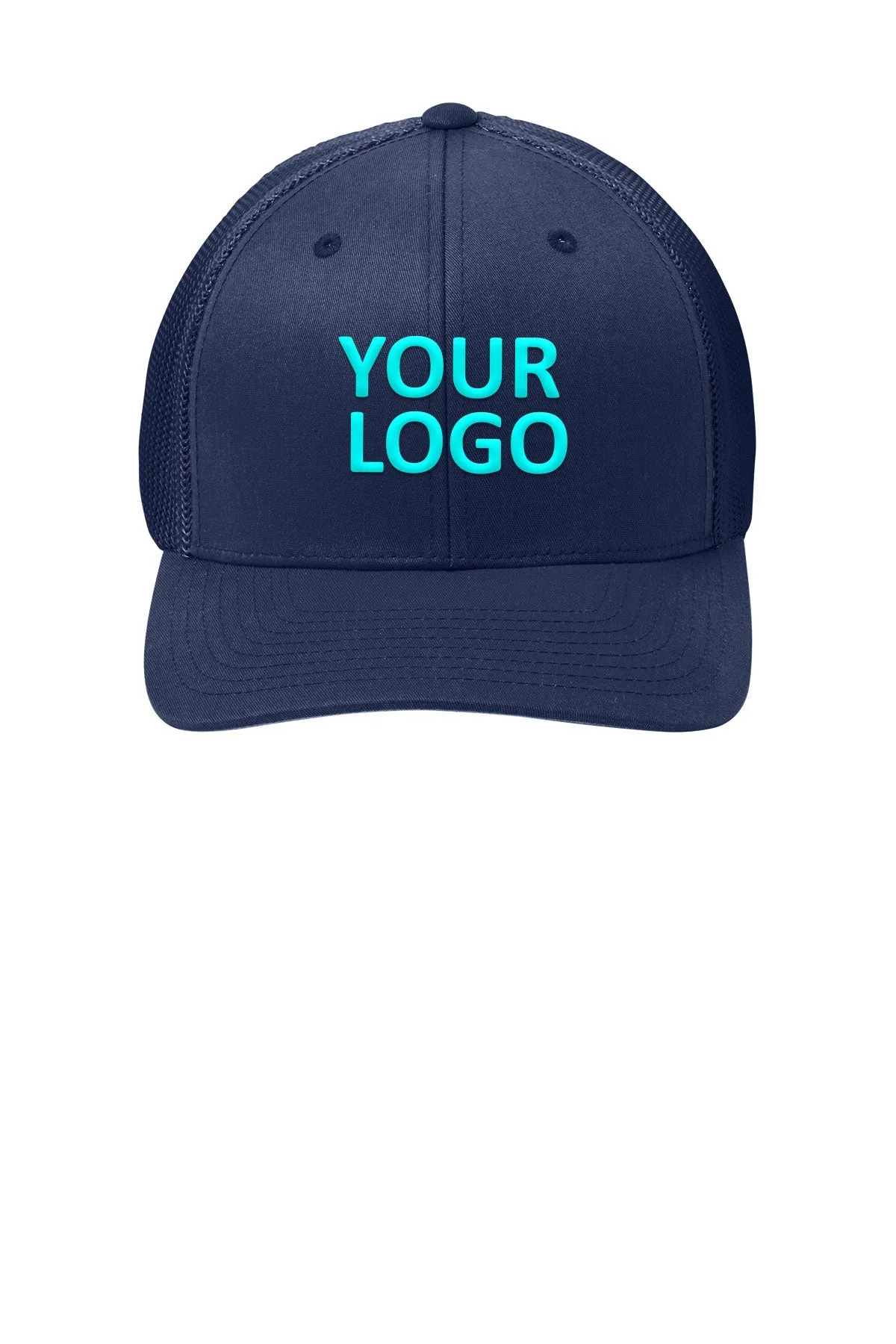 Port Authority Flexfit Mesh Back Branded Caps, True Navy/True Navy