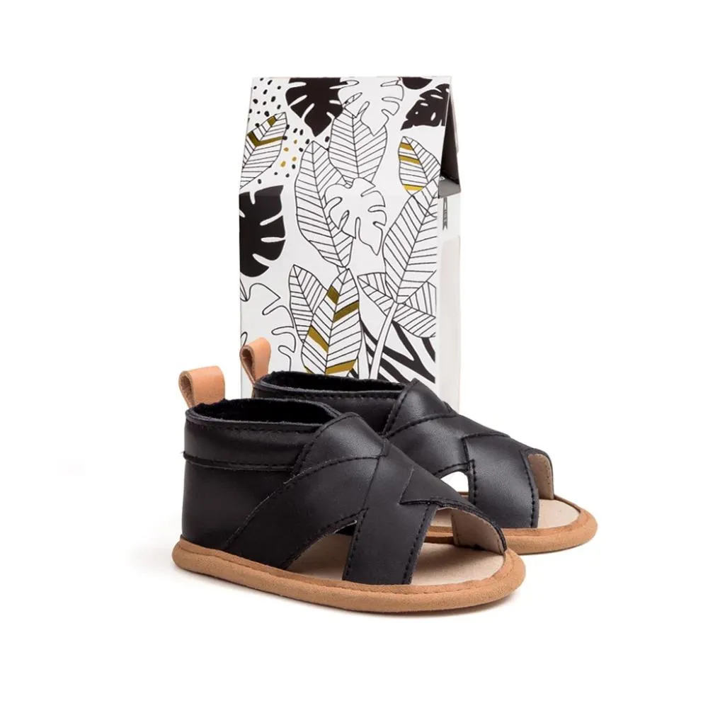 Pretty Brave Cross-Over Sandal Castle Black