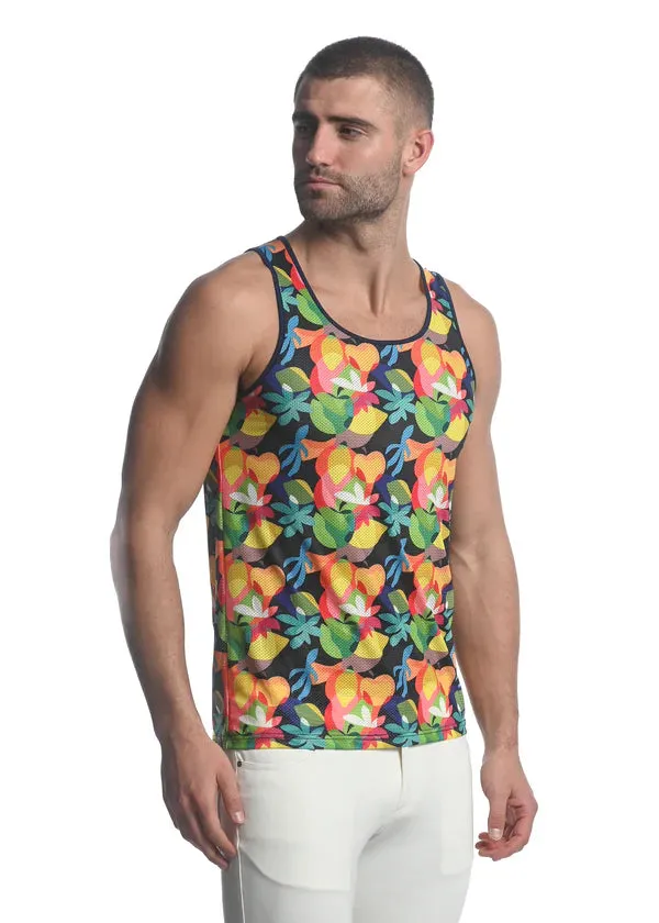 Rainbow Abstract Tropics Mesh Tank