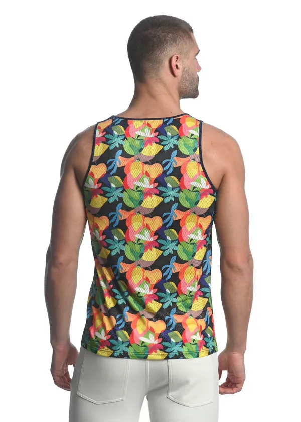 Rainbow Abstract Tropics Mesh Tank