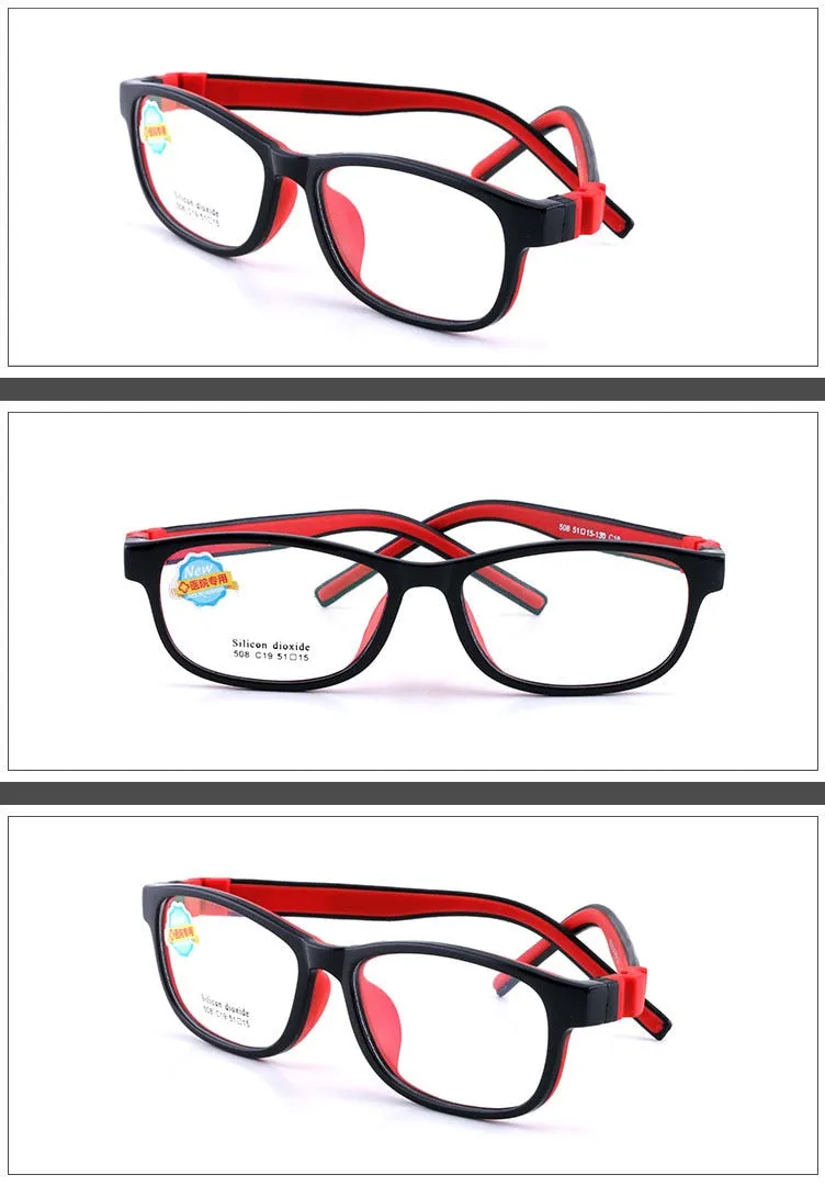 Reven Jate Unisex Children's Full Rim Square Tr 90 Silicone Eyeglasses 508