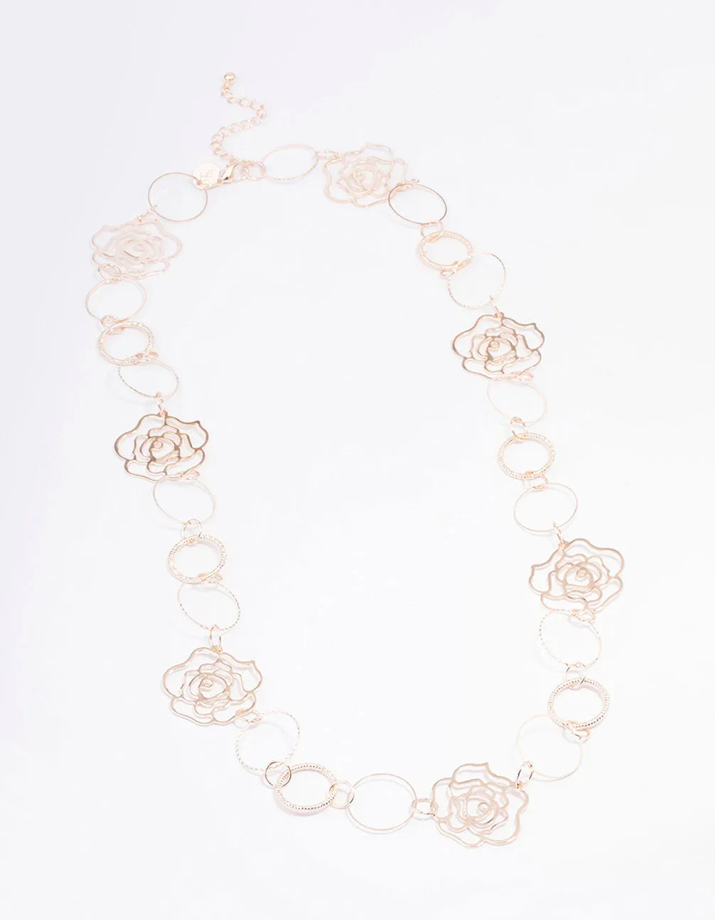 Rose Gold Rose Link Necklace