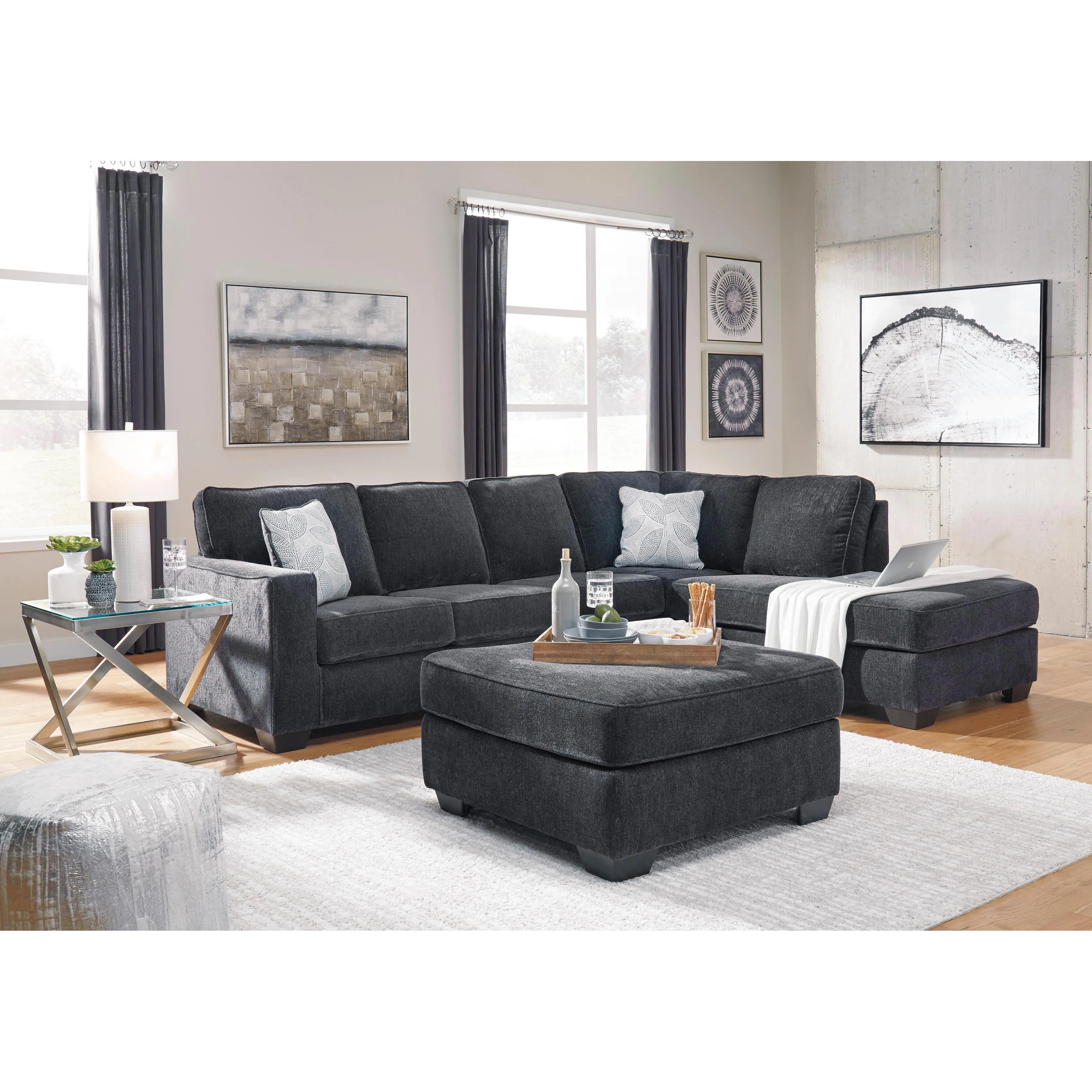 Signature Design by Ashley Altari Fabric Full Sleeper Sectional 8721310/8721317