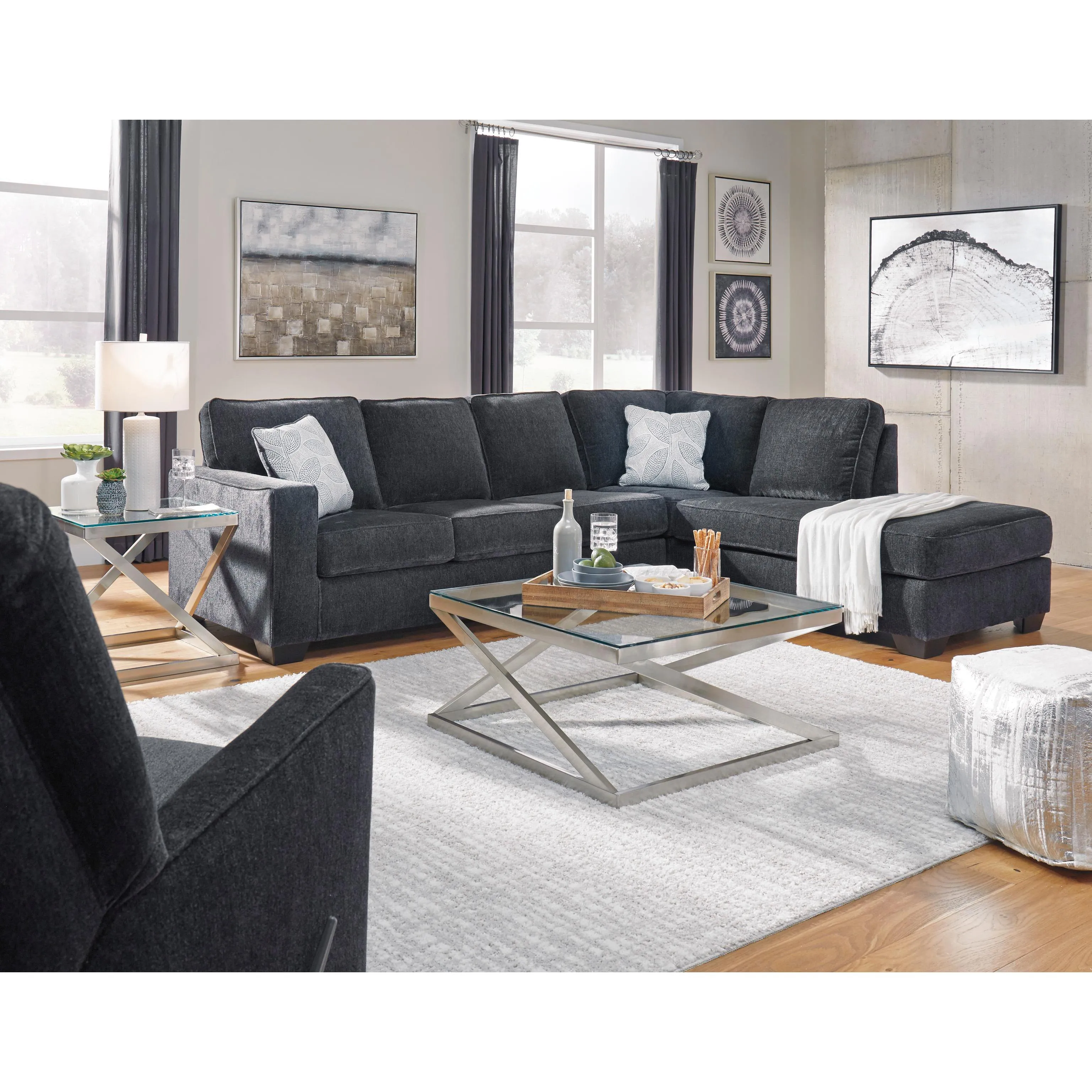 Signature Design by Ashley Altari Fabric Full Sleeper Sectional 8721310/8721317