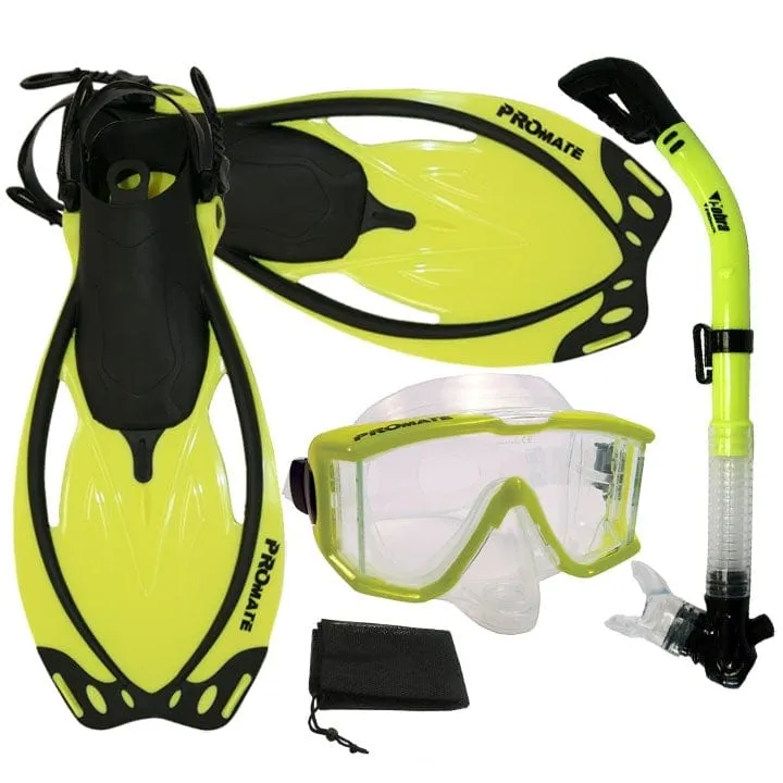 Snorkeling Scuba Dive Snorkel Purge Edgeless Mask Fins Gear Set - SCS0012