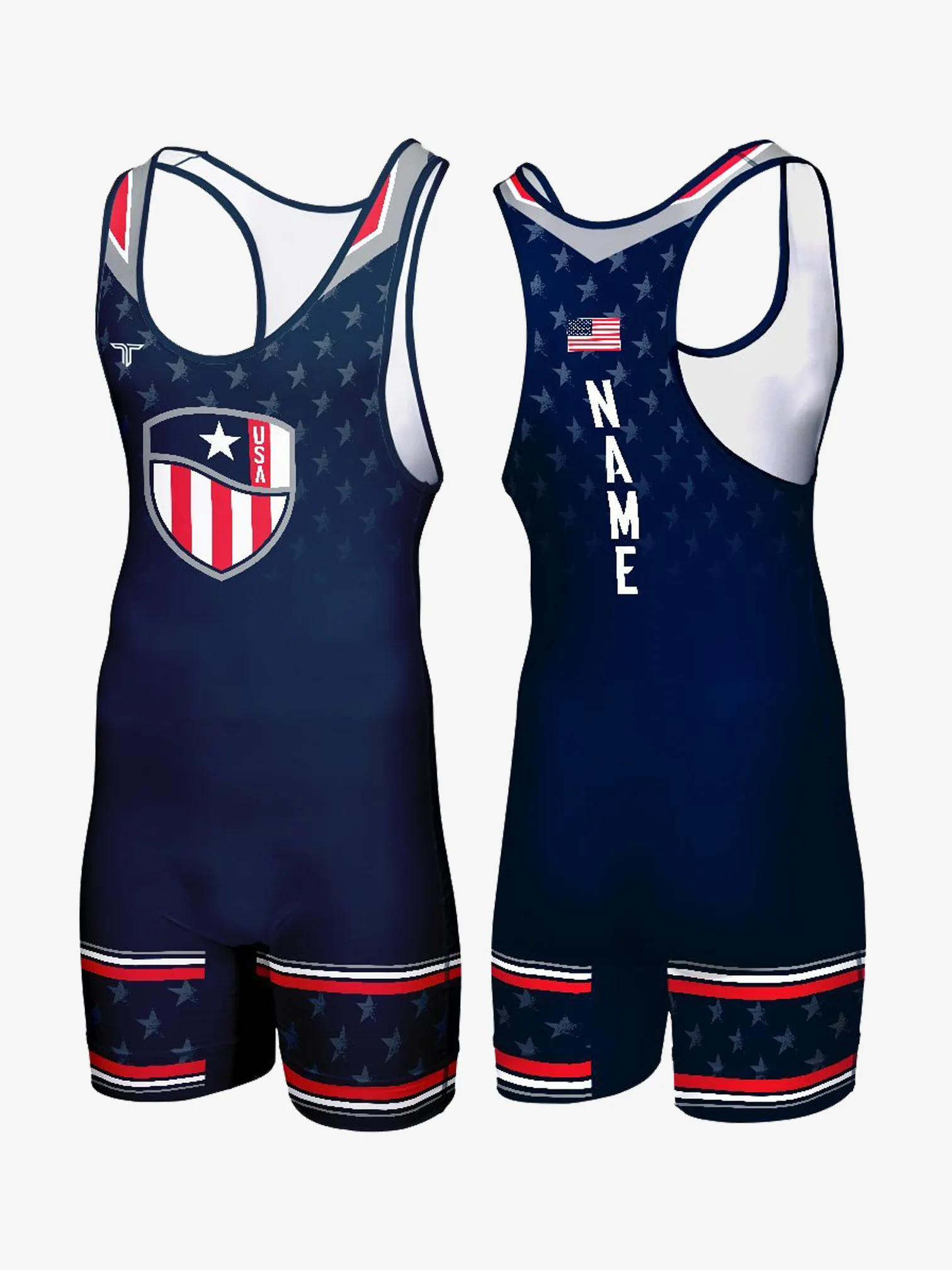 Stars And Bars Wrestling Singlet