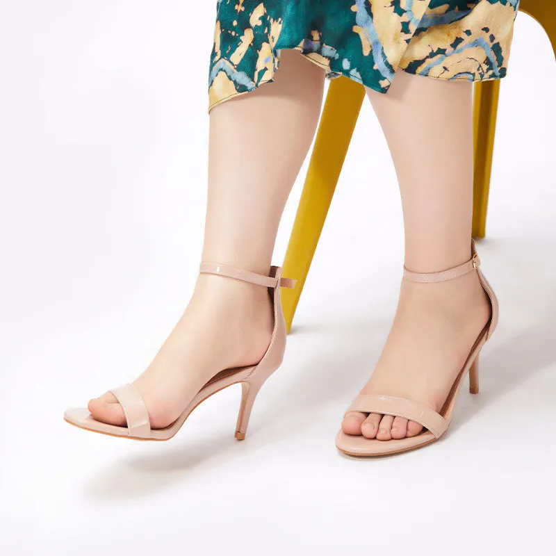 Stiletto Heeled Sandals Ankle Strap Open Toe