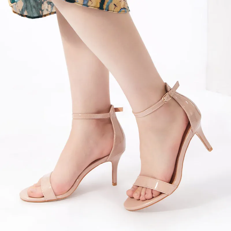 Stiletto Heeled Sandals Ankle Strap Open Toe