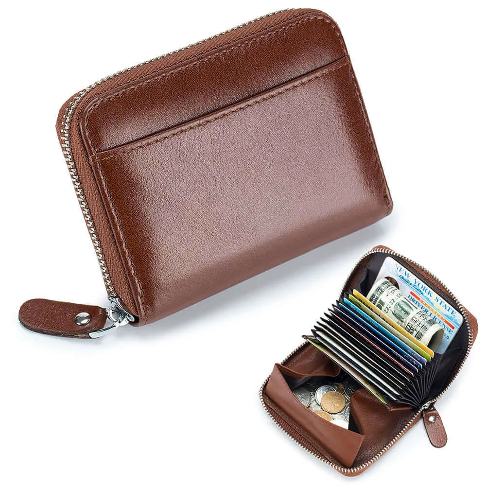 Stylish and Secure Leather RFID Card Holder Wallet