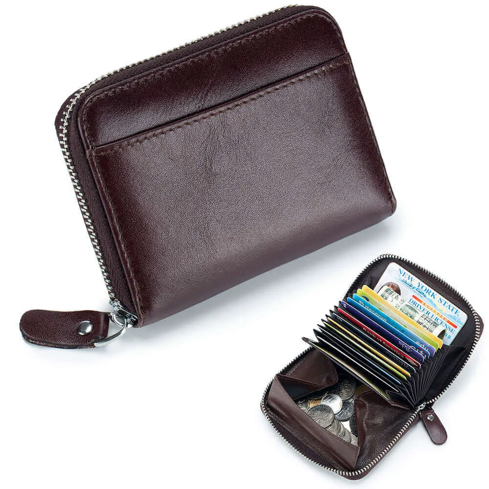 Stylish and Secure Leather RFID Card Holder Wallet